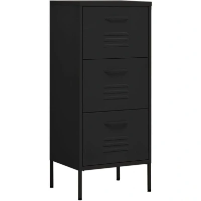 Image of vidaXL Storage Cabinet Black 42.5x35x101.5 cm Steel