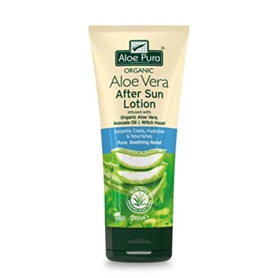 Image of Aloe Pura, Organic Vera Aftersun Lotion, Natural, Vegan, Cruelty Free, Paraben &amp; SLS Soothing, 200ml