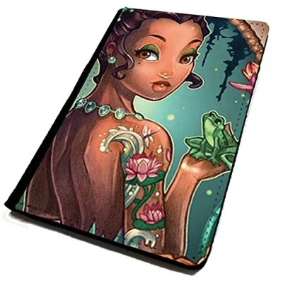 Image of Passport Cover/Holder. Tiana Close up. Travel Protection for Your Passport. Princess Frog Inspired