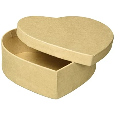 Image of Glorex Heart Box, Cardboard, Natural, 12 x 3,8 cm