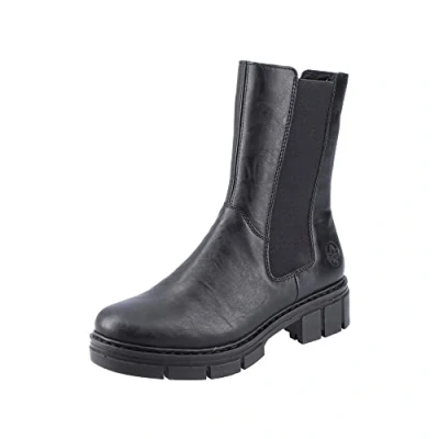 Image of Rieker Women&#039;s Y4592 Chelsea Boot, Black, 6 UK