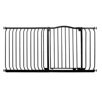 Image of Bettacare Curved Top Dog Gate, 189cm 198cm, Matt Black, Pressure Fit Pet Gate for and Puppy, Barrier, Easy Installation