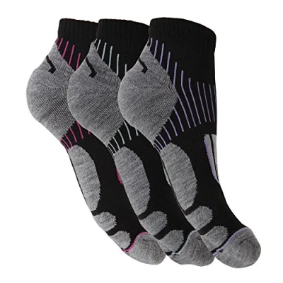 Image of Womens/Ladies Cycling Socks (3 Pairs) (4 7 UK) (BLACK/GREY)