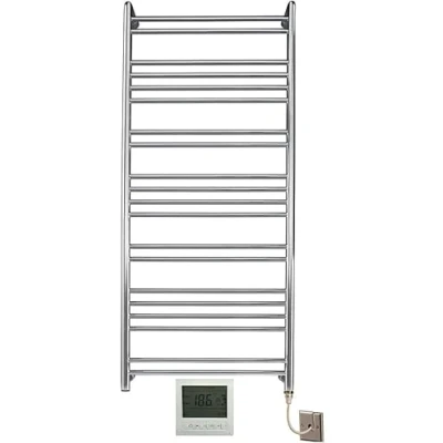 Image of Manissa Tokyo 500 x 1200mm Designer Stainless Steel Electric Towel Rail Warmer Mirror Polished Finish + Timer and Thermostat