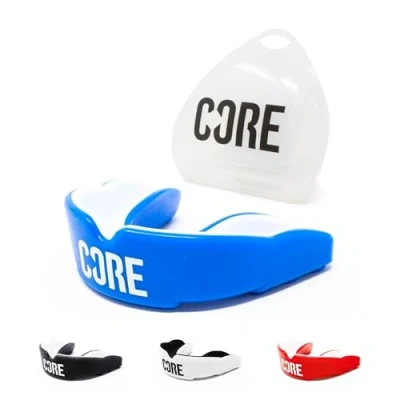 Image of CORE Protection Mouth Guard with Case Slim Fit Gum Shield Suitable for Kids, Teens &amp; Adults All Contact Sports, BMX, Scooters Skateboarding Blue