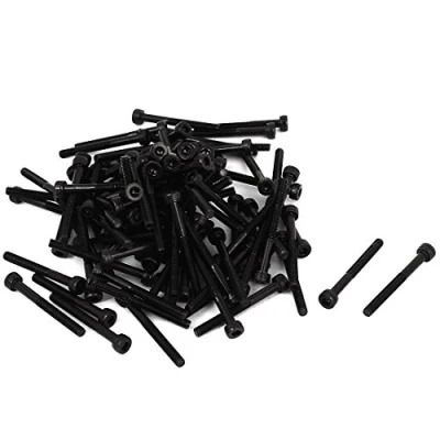 Image of Sourcingmap M3 x 30mm 12.9 Alloy Steel Hex Socket Head Cap Screws Bolt Black 100Pcs