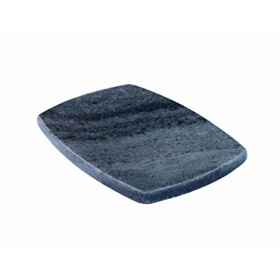 Image of StonKraft Stone Black Marble Soap Dish Holder Bath Accessories Bathroom (Curvy)