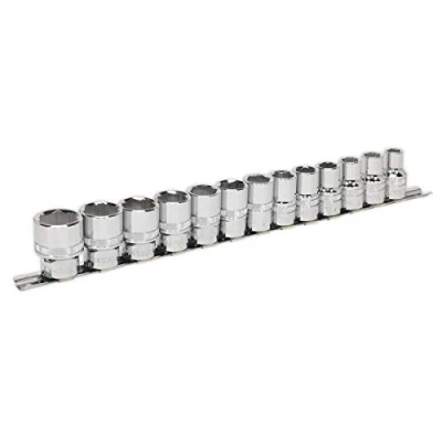 Image of Sealey Premier Socket Set 13pc 1/2&quot;Sq Drive Lock On™ 6pt Metric