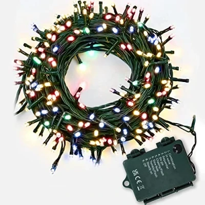 Image of ASAB Battery Operated LED Lights 50 Outdoor Decoration Waterproof Box 8 Flashing Modes Indoor Fairy Christmas Wedding Festive Multicoloured