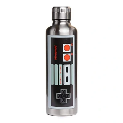 Image of Paladone NES 500ml Stainless Steel Metal Water Bottle, Silver