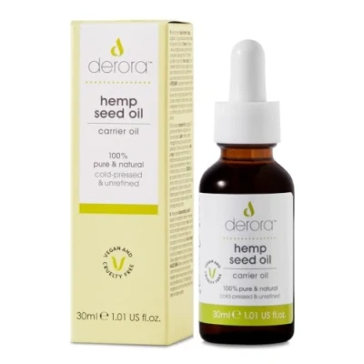 Image of Derora Hemp Oil Nourishes Skin, Hair &amp; Nails 100% Pure Natural Cold Pressed Unrefined Antioxidant Vitamin E Rich For All Skin Types Vegan Cruelty Free (30ml)