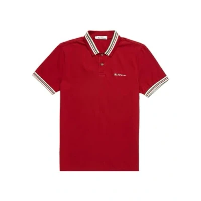 Image of Ben Sherman House Collar Polo Shirt Burgundy 4XL