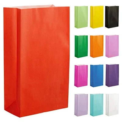 Image of Thepaperbagstore 30 Red Paper Party Bags Colourful Gift for Kids and Adults Parties, Christmas, Birthdays, Weddings, Baby Showers, Hen Parties Sweets 14x24.5x7cm