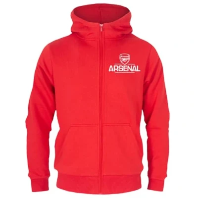 Image of Arsenal FC Official Football Gift Boys Fleece Zip Hoody Red 10 11 Years