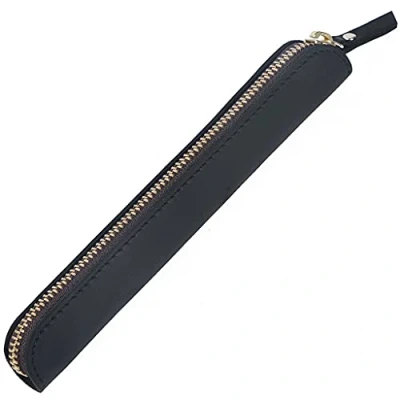 Image of Aabellay Genius Leather Pencil Holder Stylus Pens Protected Pouch Sleeve Case Bags Storage Organizer Lock Pen Makeup Bag Black
