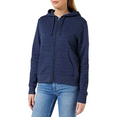 Image of Amazon Essentials Women&#039;s French Terry Fleece Full Zip Hoodie (Available in Plus Size), Navy Heather, XXL