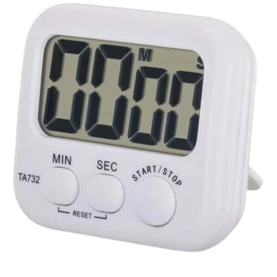 Image of SDMAX Digital Kitchen Timer, LCD Display, Timer For Cooking, Multifunctional Alarm Clock, Count Up/Down, Stopwatch, Adjustable Countdown, Lightweight, Easy To Use, White