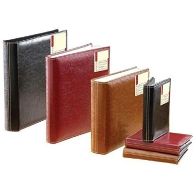 Image of Home Collection Tan Leather Look Self Adhesive Photo Album Holds 40 Photos
