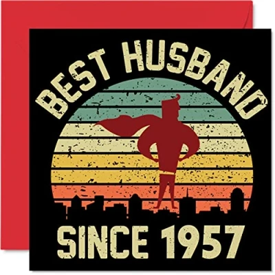 Image of 67th Anniversary Card for Husband from Wife Best Since 1957 I Love You Gifts, Happy Wedding Cards Partner, 145mm x Greeting Sixty Seventh Anniversaries