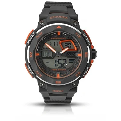 Image of Sekonda Men&#039;s Digital Watch with Black Dial Display and Plastic Strap 1163.05