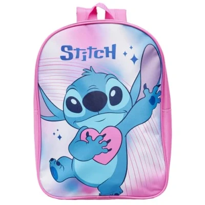 Image of Disney Lilo and Stitch Girls Backpack Kids School Bag Childrens Rucksack Tie Dye