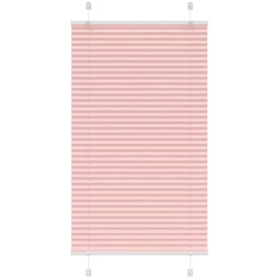 Image of vidaXL Pleated Blind Pink 70x150 cm Fabric Width 69.4 Polyester