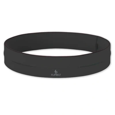 Image of FlipBelt Classic Running Belt for Phone and Small Accessories, Exercise Waist Pouch Women Men, L, Carbon
