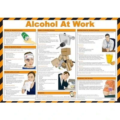 Image of Safety First Aid Group Alcohol at Work Poster Laminated (59 x 42cm)