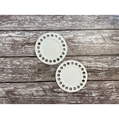 Image of Proops Round Bases for Make Your Own Baskets, Crochet, Weaving, Plastic, 3 Sizes, UK Made. (S7898) Free Postage (White, Pack of 2 Small)