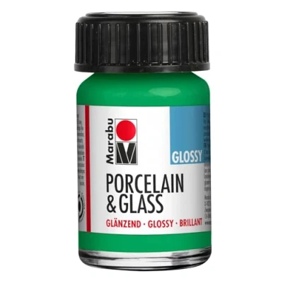Image of Marabu Porcelain Ceramic &amp; Glass Glossy Paint Apple 15ml, For Painting And Stamping Waterbased, Washable, Dishwasher Safe