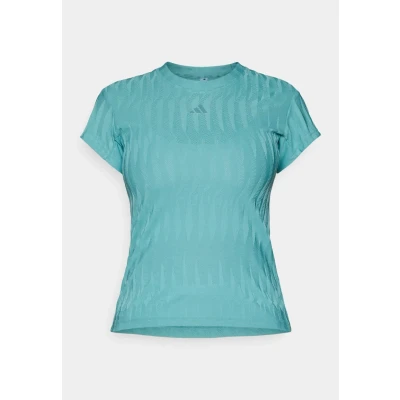 Image of adidas Performance Freelift TEE Print Tshirt, Women&#039;s, Size: XL, Powder teal