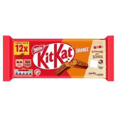 Image of KitKat 2Finger Orange Chocolate Biscuit Bar, 12 x 20.7g