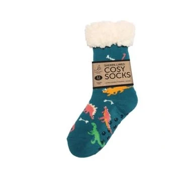 Image of Bartleby Childs Sherpa Socks Dinosaur