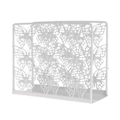 Image of qiuxiaoaa Metal Napkin Serviette Holder Dispenser Paper Tissue Rack Home Party Table Decor Towel White