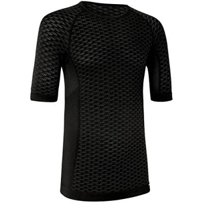 Image of GripGrab Unisex&#039;s Expert Seamless Short Sleeve Cycling Base Layer Made in Italy Lightweight High Performance Bicycle Under Shirt, Black, XS/S