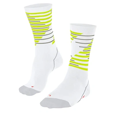 Image of FALKE Unisex BC Impulse Stripe U SO Breathable Anti Blister 1 Pair Cycling Socks, White (White 2008), 5.5 7.5