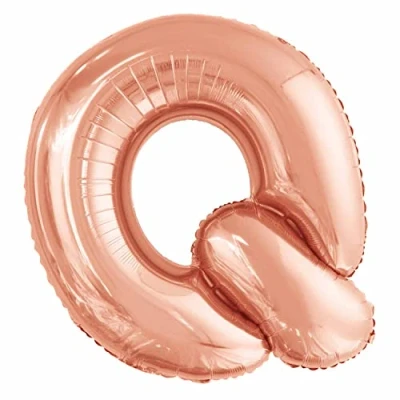 Image of Amscan 9915579 Large Letter Q Rose Gold