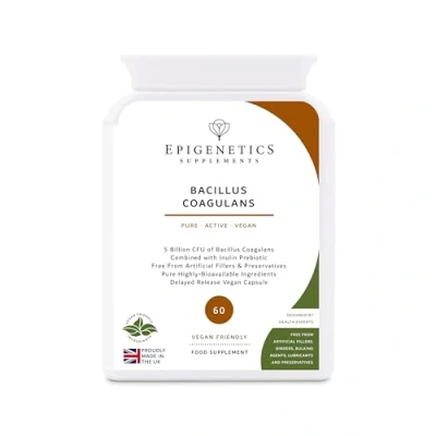 Image of Bacillus Coagulans 5 Billion CFU Probiotic + Chicory Root Prebiotic (Inulin) 60 Vegan Delayed Release Capsules UK Made 2 Month Supply