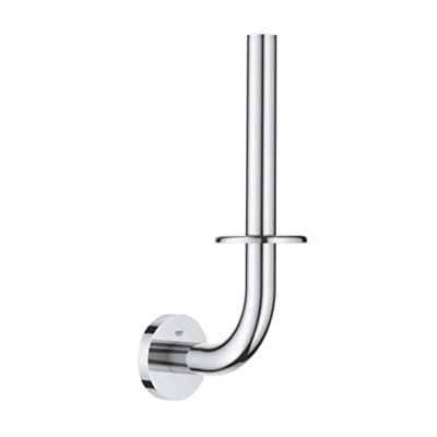 Image of GROHE Start QuickFix Spare Toilet Roll Holder (Metal, Wall Mounted Concealed Fastening, Including Screws and Dowels, Extra Easy to Fit with QuickGlue), Size 232 mm, Chrome, 41186000