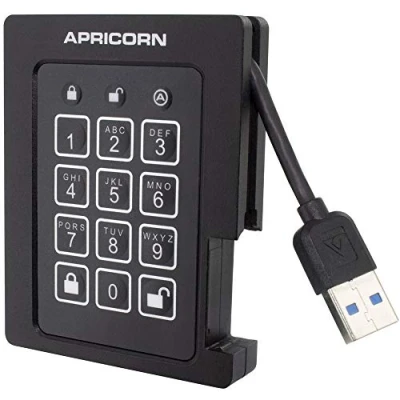 Image of Apricorn Aegis Padlock 480GB SSD 256 Bit, FIPS 140 2 Validated USB 3.0 Hardware Encrypted External Portable Drive *RUGGEDISED* (ASSD 3PL256 480F)