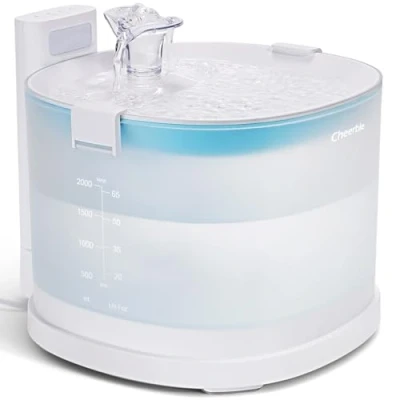 Image of Cheerble Pumpless Cat Water Fountain, 2L Dual Mode Dispensing, No Cleaning Hassle, Electrical Leakage, BPA Free, E1 Automatic Dispenser MagDrive™ Technology, Drinking Fountain
