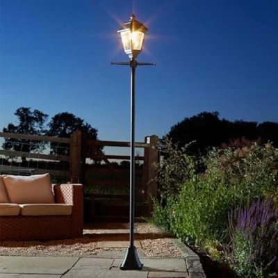 Image of Garden Mile 50 or 100 Lumins Solar Lights Outdoor Victorian LED Lantern Lamp Post Tall Light Night Security Ornaments and Floor Mount