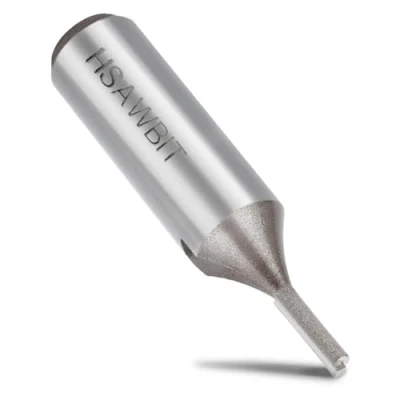 Image of hsawbit Straight Single Flute Router Cutter 1/2 Inch Shank, 4mm Cut Diameter &amp; 20mm Length, Flush Trim Bit for Woodworking