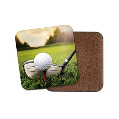 Image of 1 x Golfing Coaster Golf Club Sports Dad Brother Fun Uncle #8801
