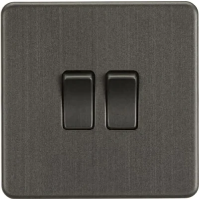 Image of KnightsBridge Screwless 10AX 2G 2 Way Switch Anthracite