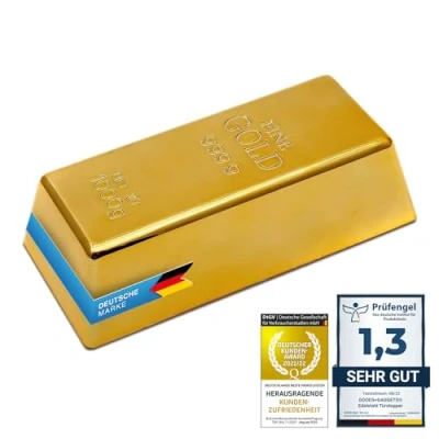 Image of Gold Bar Doorstop and Paperweight Fun Fake Door Adjuster Deceptively Real!