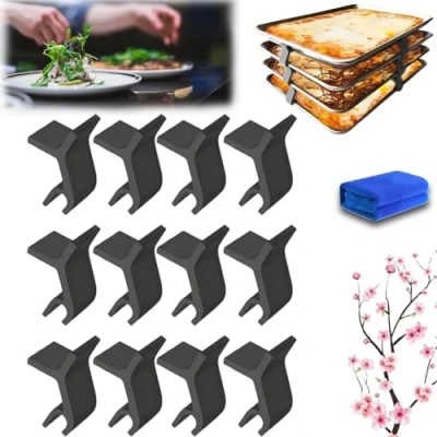 Image of Baking Sheet Stacking Clips, Stackers, Tray Pan Cookie Stacker Stackers Pan/Dividers Separators (Black 12pcs)