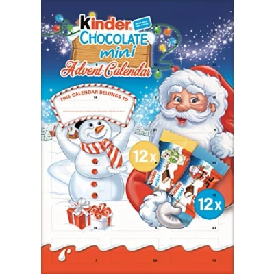 Image of Kinder Chocolate Mini Advent Calendar (12 with Cereals Bar), 135g