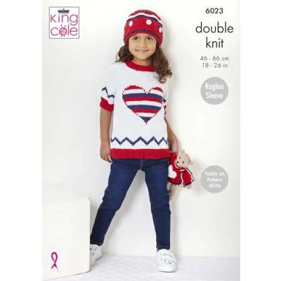 Image of King Cole DK Knitting Pattern Childrens Sweater Hoodie &amp; Coronation Crown (6023)