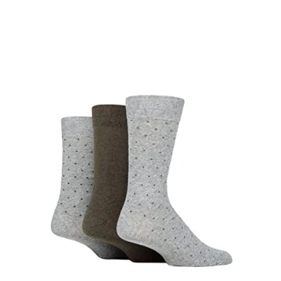 Image of Mens 3 Pair SOCKSHOP TORE 100% Recycled Dots Cotton Socks Grey 7 11